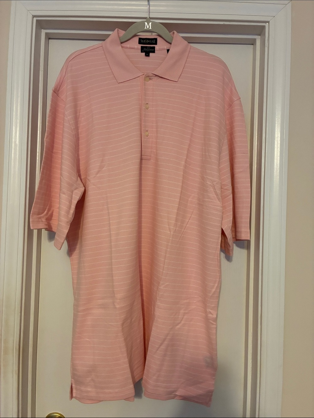 Jack Nicklaus size XXL Men’s Pink Striped Polo Shirt